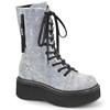 DemoniaCult - EMILY362 Bottes de plateforme - Couleur argent/Noir Product image